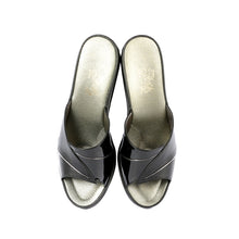 Load image into Gallery viewer, Grace leather slippers open toe with patent leather