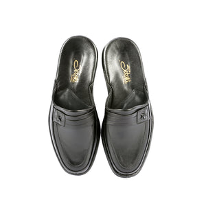 Marlon leather slippers with leather sole and leather appliqué