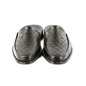 Errol leather slippers with leather sole and leather pattern