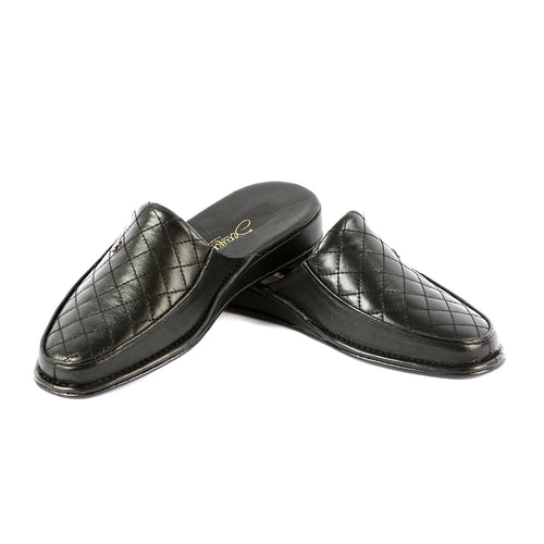 Errol leather slippers with leather sole and leather pattern