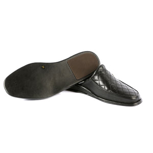 Errol leather slippers with leather sole and leather pattern