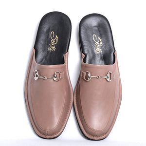 Prince Stone leather slippers with leather sole
